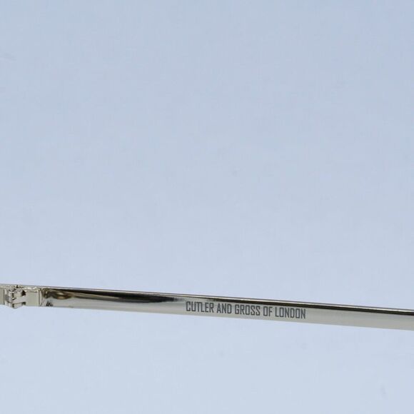 Cutler and Gross CG1270V2S 003 Sunglasses Silver/Black Round Frame, Brown Lenses - Picture 6 of 10